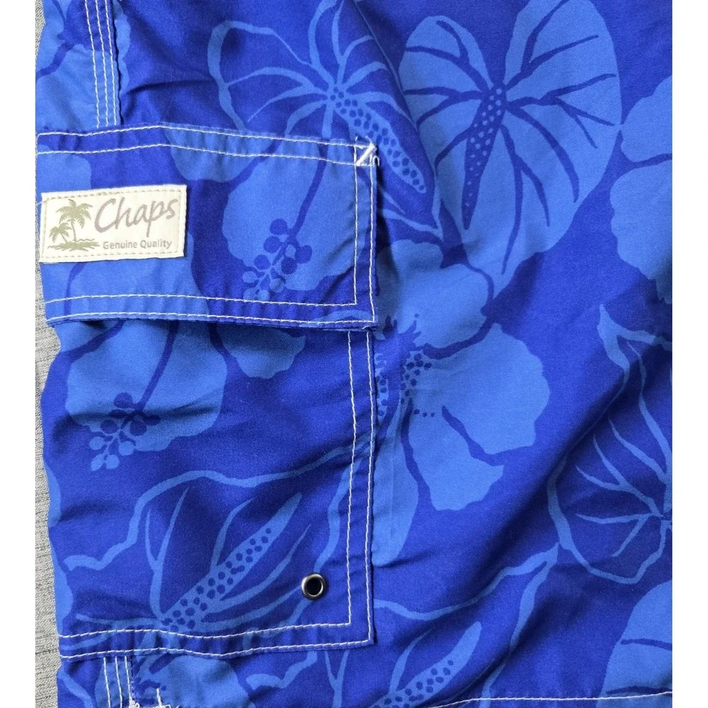Chaps Men's Lined Swim Trunks‎ Pockets Drawstring Elastic Waist 10